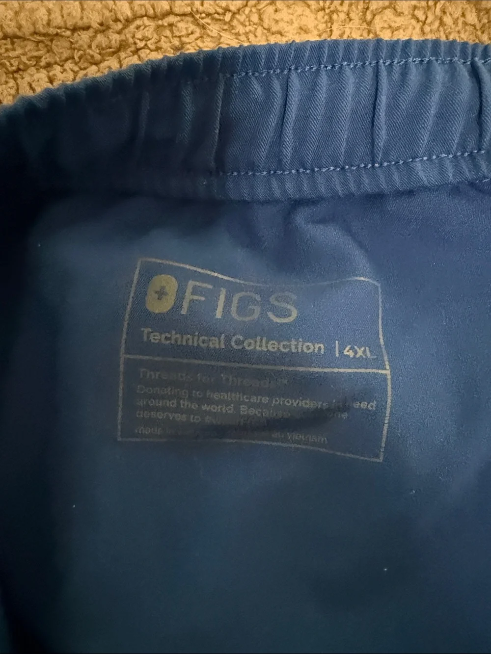 Figs Royal Blue Jogger Scrub Pants with Red Drawstring